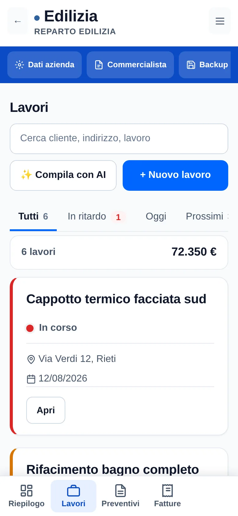 Il gestionale per imprese edili sul telefono, in cantiere